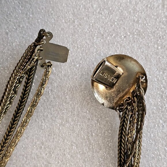 Vintage Lisner Mixed Metal Multi-strand Necklace Starfish Clasp Gold Tone 15 in - Picture 7 of 13